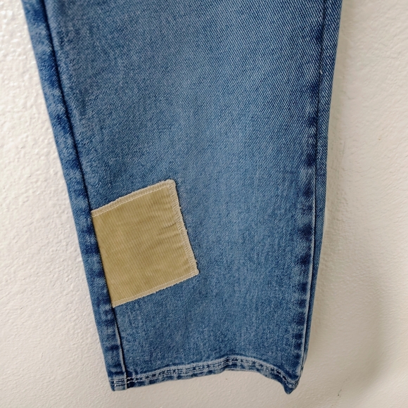 R.V.T Serve Piping Hot Patchwork Blue Jeans Sz 5/6 High Rise Straight Leg NWOT - Picture 7 of 15